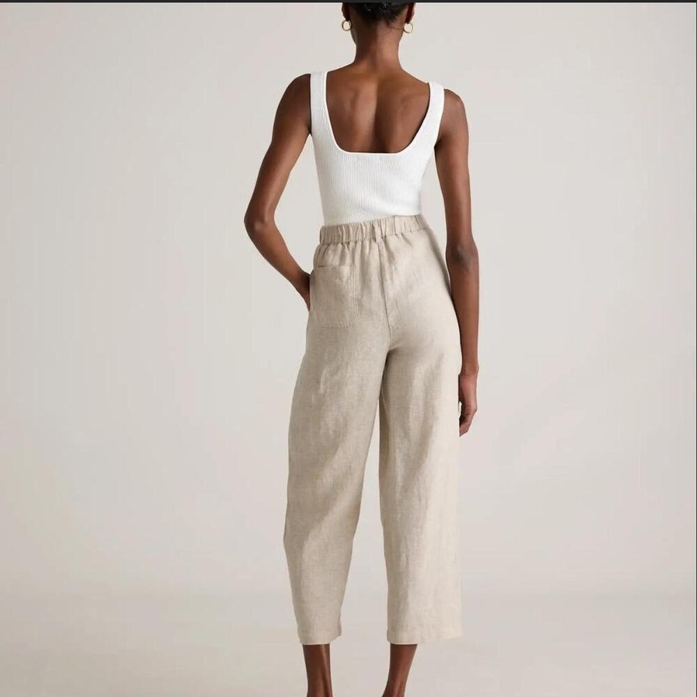 Quince European Linen Pants Trousers Slacks in Flax Sz L Preppy Comfort Classic